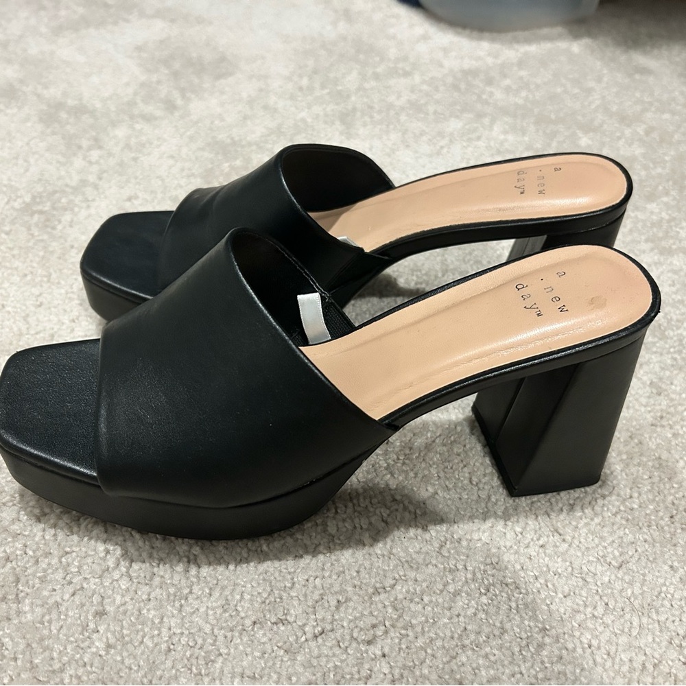 A New Day black heel mules size 8.5